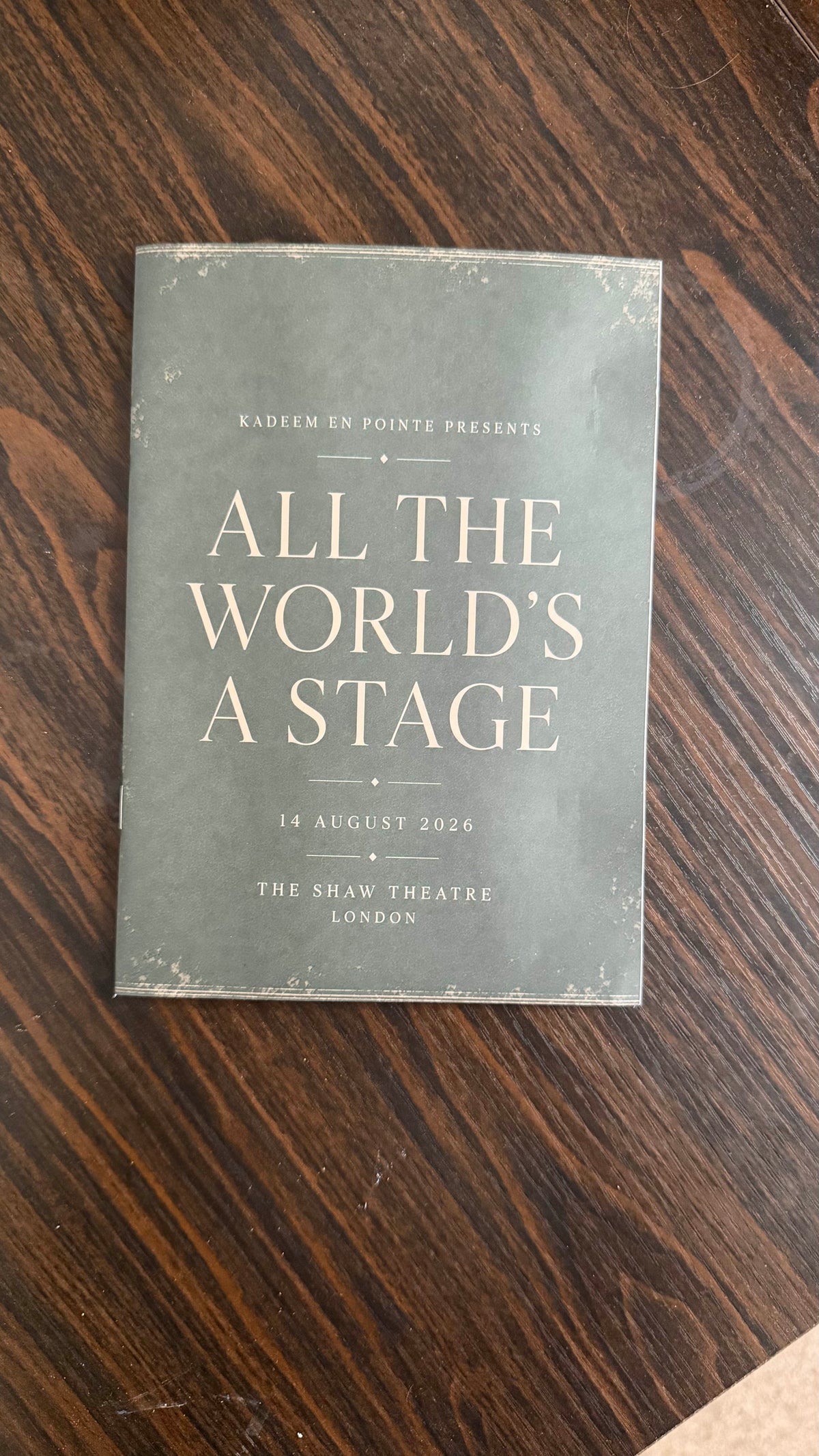 All The World’s A Stage - Official Signed Programme