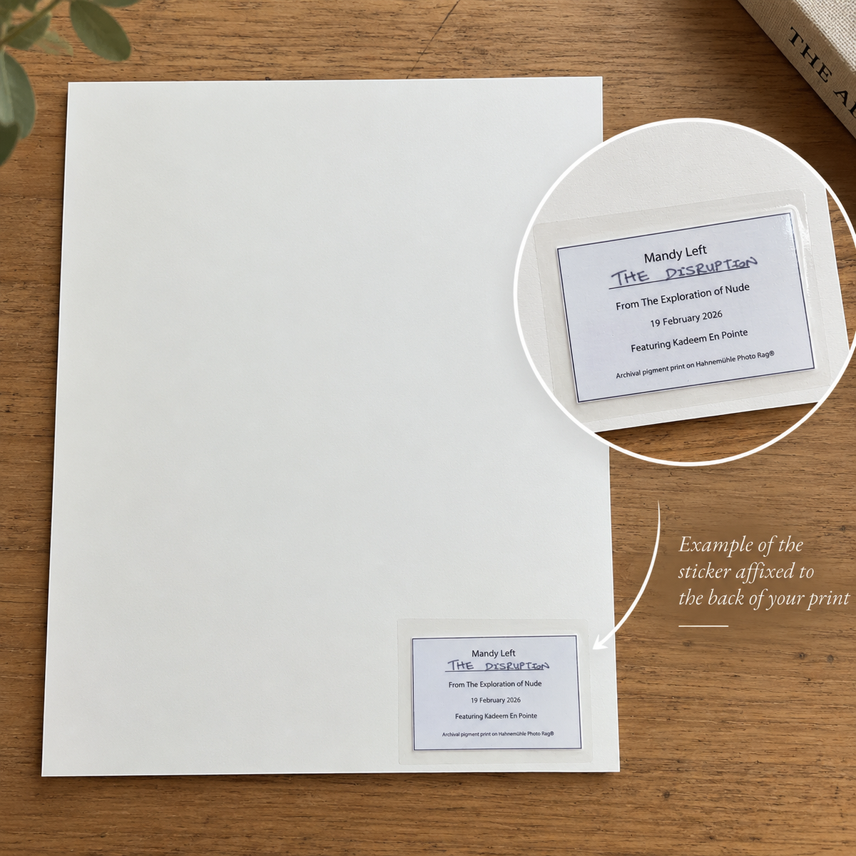 Archival Print Information Label