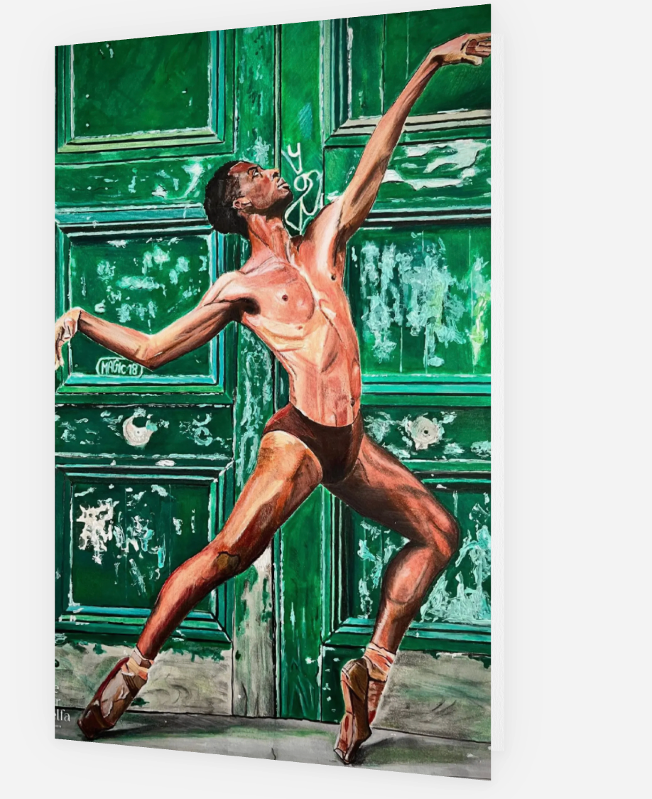 Ballet devant la porte verte | Ballet in front of a green door