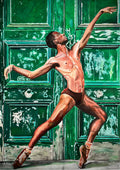 Ballet devant la porte verte | Ballet in front of a green door